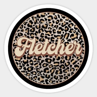 Classic Music Fletcher Personalized Name Circle Birthday Sticker